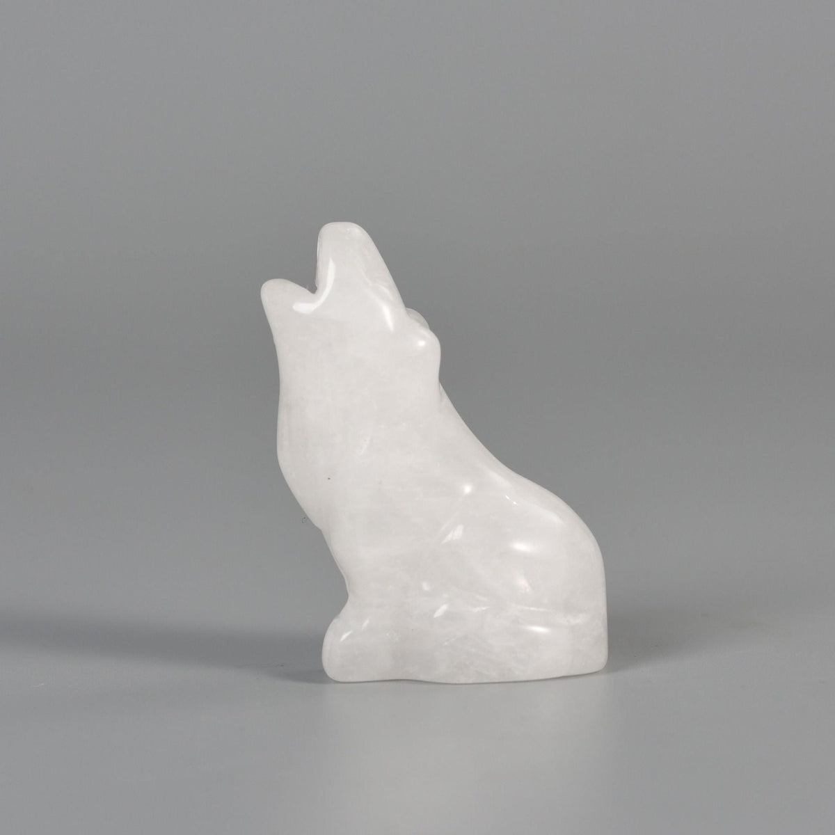 Hand Carved Wolf Statue – 50mm Natural Gemstone Animal Figurine for Home Decor Collectible Healing Gift