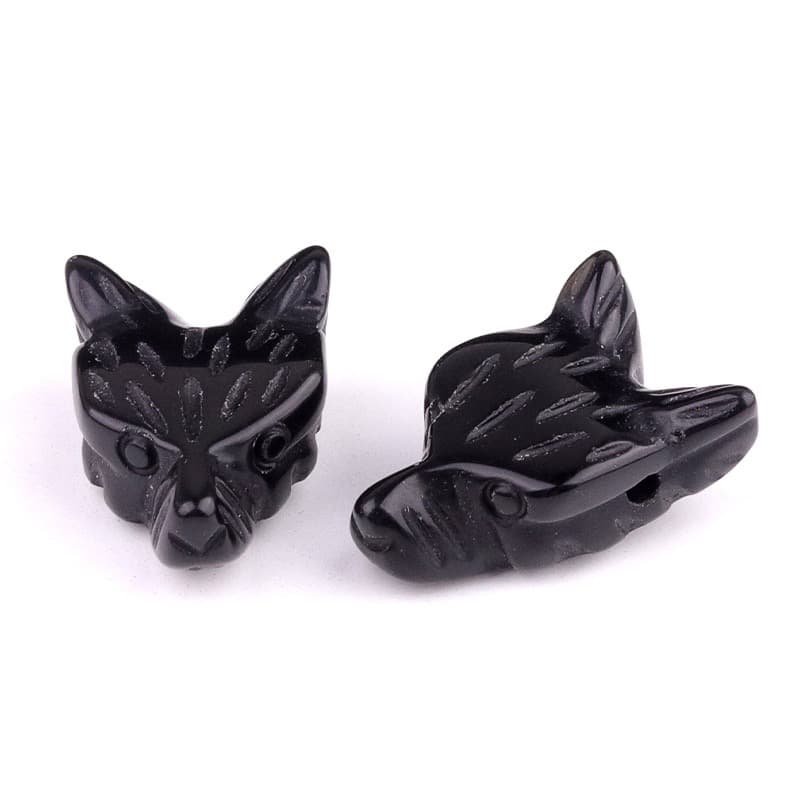 Hand Carved Wolf Head Statue – 40mm Natural Gemstone Animal Figurine for Home Decor Collectible Healing Gift