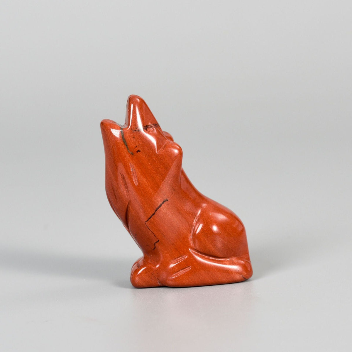 Hand Carved Wolf Statue – 50mm Natural Gemstone Animal Figurine for Home Decor Collectible Healing Gift