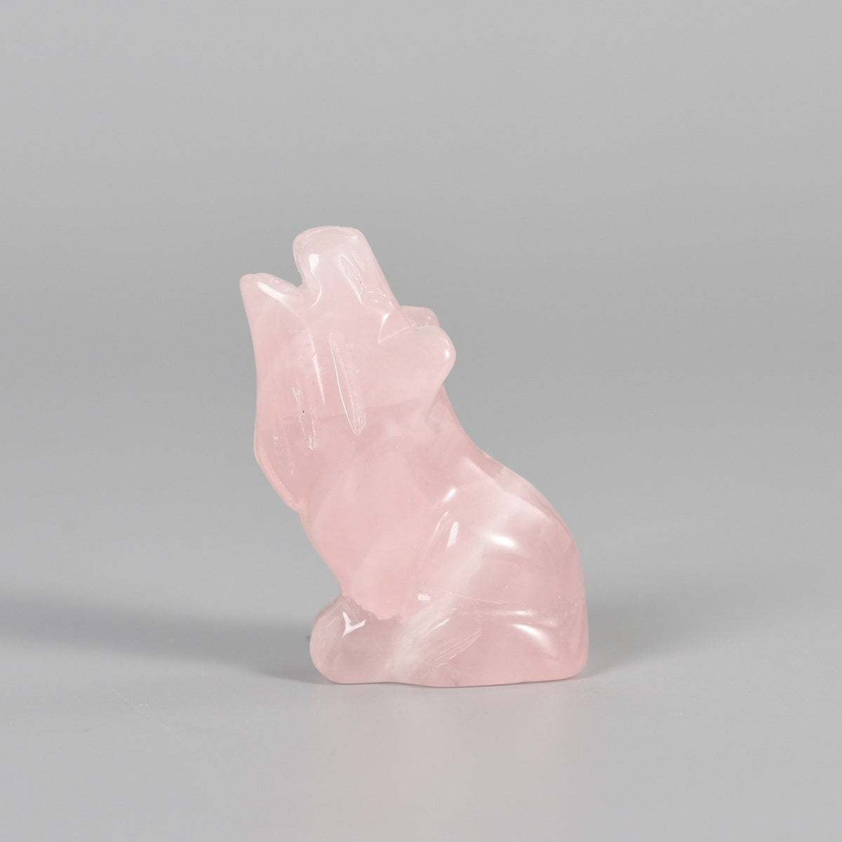 Hand Carved Wolf Statue – 50mm Natural Gemstone Animal Figurine for Home Decor Collectible Healing Gift