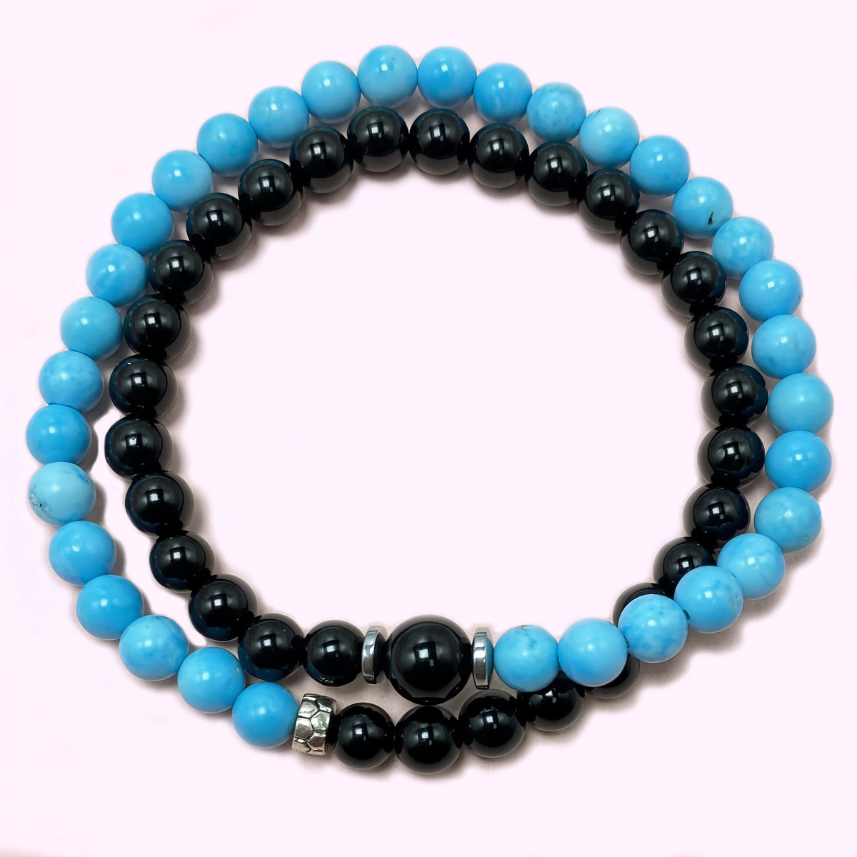 6mm Turquoise Crystal Bracelet – Handmade Calming Healing Gemstone Bracelet, Beaded Stretch Meditation Jewelry Gift for Women