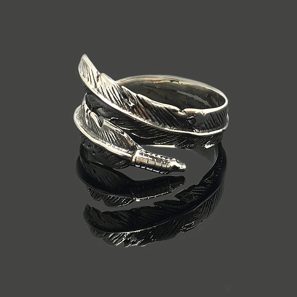 925 Sterling Silver Feather Ring