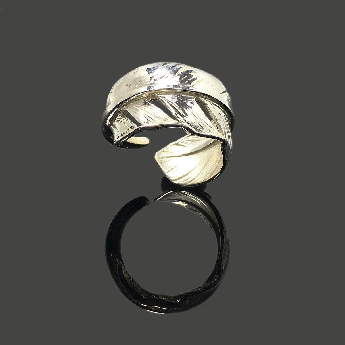 Silver Feather Ring