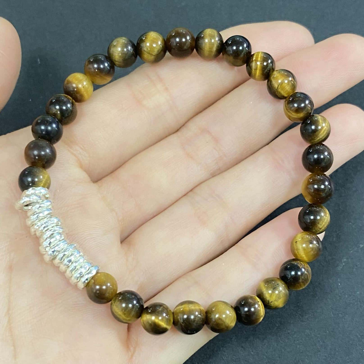 6mm Natural Tiger's Eye Crystal Bracelet – Handmade Wealth & Career Healing Gemstone Bracelet, Beaded Stretch Spiritual Jewelry Gift for Women