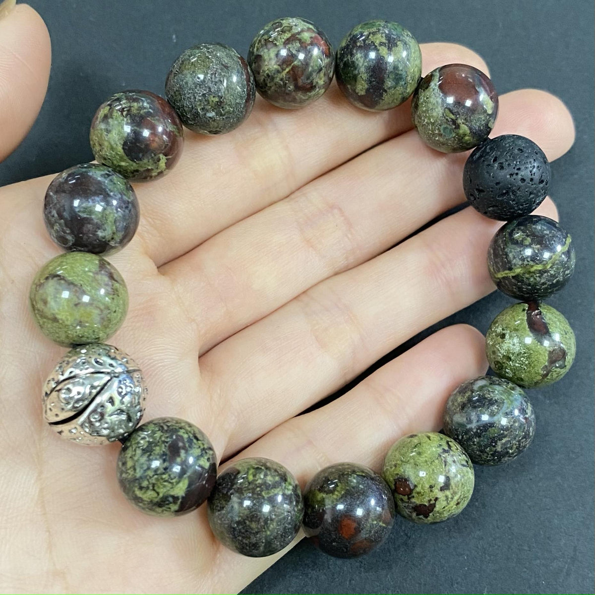Natural Dragon Blood Stone for Protection and Apotropaic Crystal Bracelet