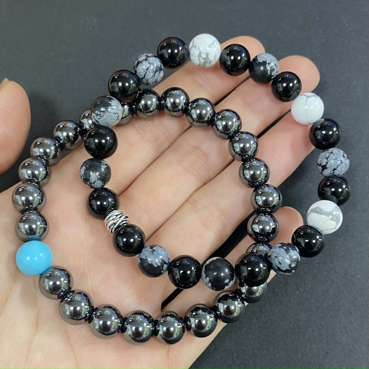 Double Hematite for Weight Loss Crystal Bracelet