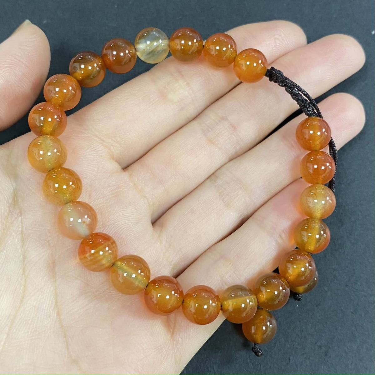 8mm Natural Carnelian Bracelet – Handmade Braided Rope Wealth & Career Jewelry, Adjustable Healing Crystal Spiritual Gift for Women