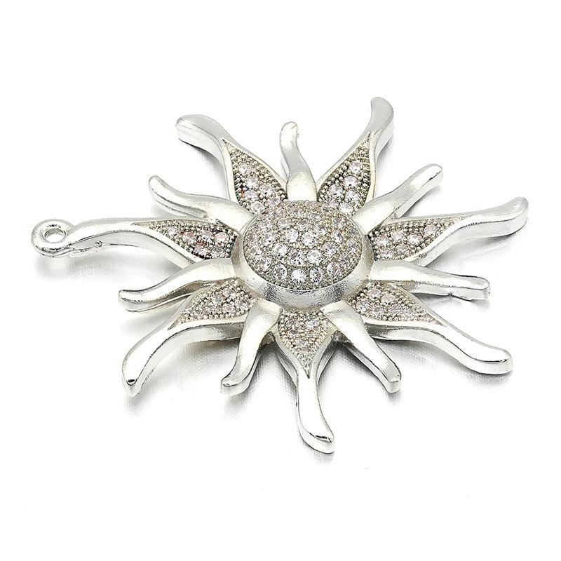1PCS Brass Sun Flower Charms Pendants