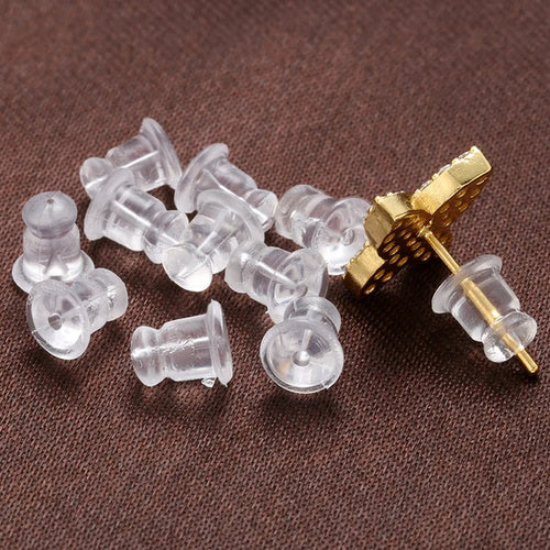 200 Pcs Clear Silicone Earring Backs – Soft Rubber Safety Stoppers for DIY Jewelry Making Supplies