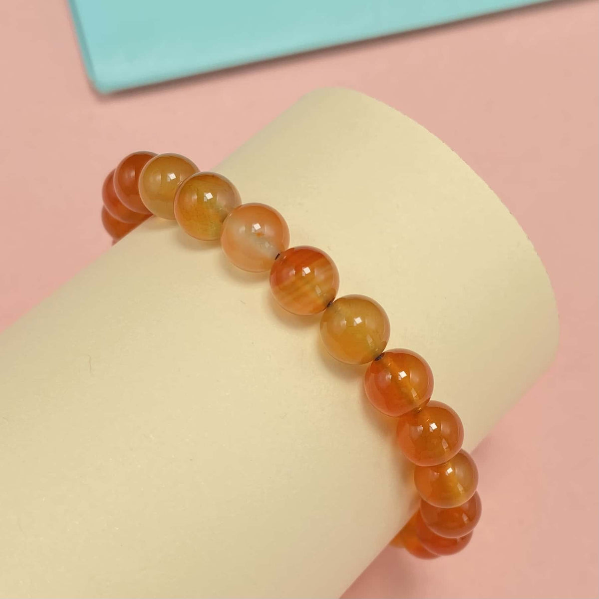 8mm Natural Carnelian Bracelet – Handmade Braided Rope Wealth & Career Jewelry, Adjustable Healing Crystal Spiritual Gift for Women