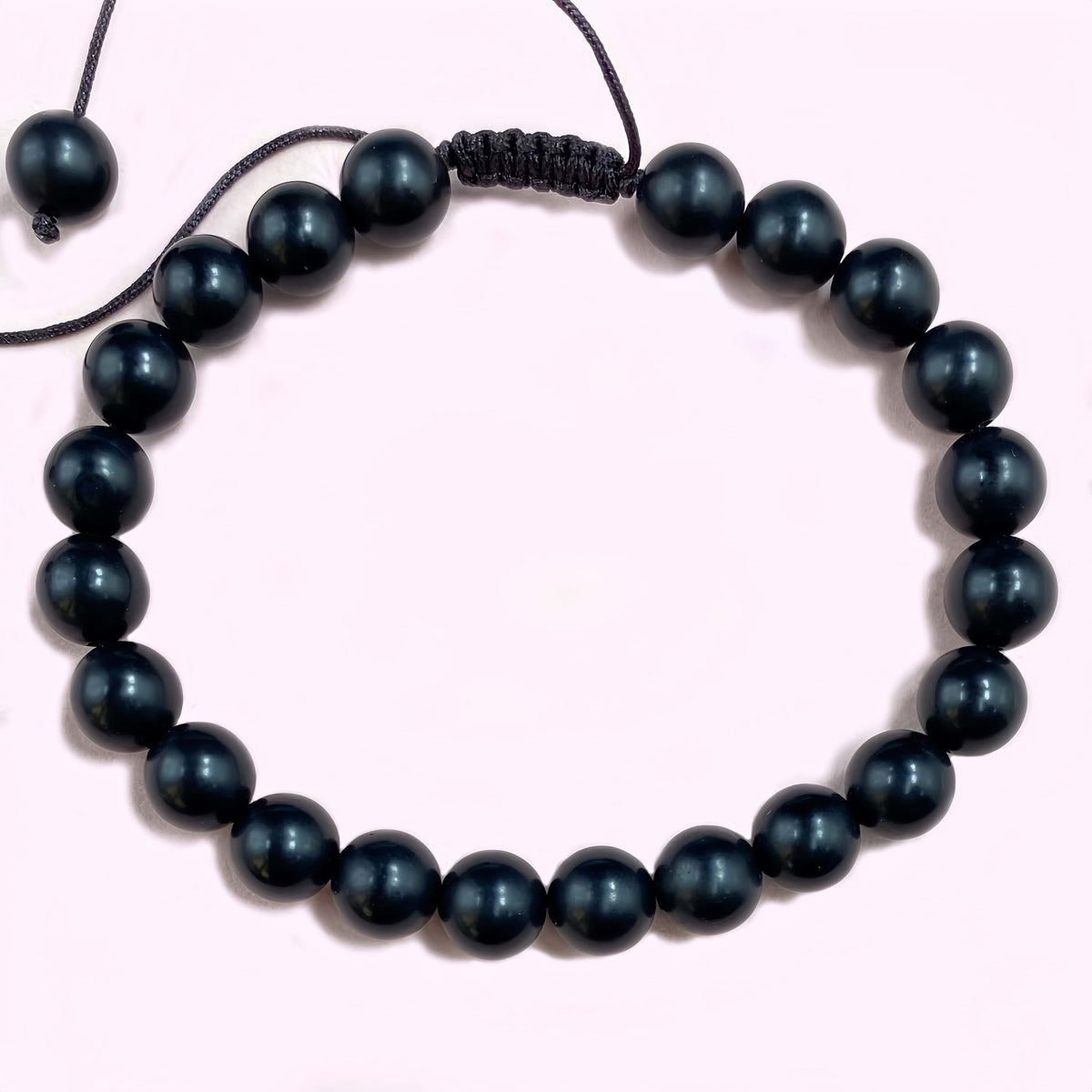 Matte Onyx Crystal Bracelet – 8mm Braided Rope Beaded Protection Bracelet for Women, 7.5 Inch Spiritual Amulet Jewelry Gift for Her
