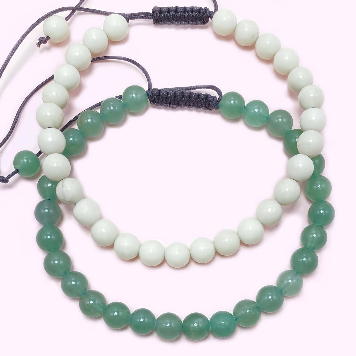 8mm Natural Aventurine Bracelet – Handmade Braided Rope Wellness Healing Crystal Jewelry, Adjustable Spiritual Gemstone Gift for Women