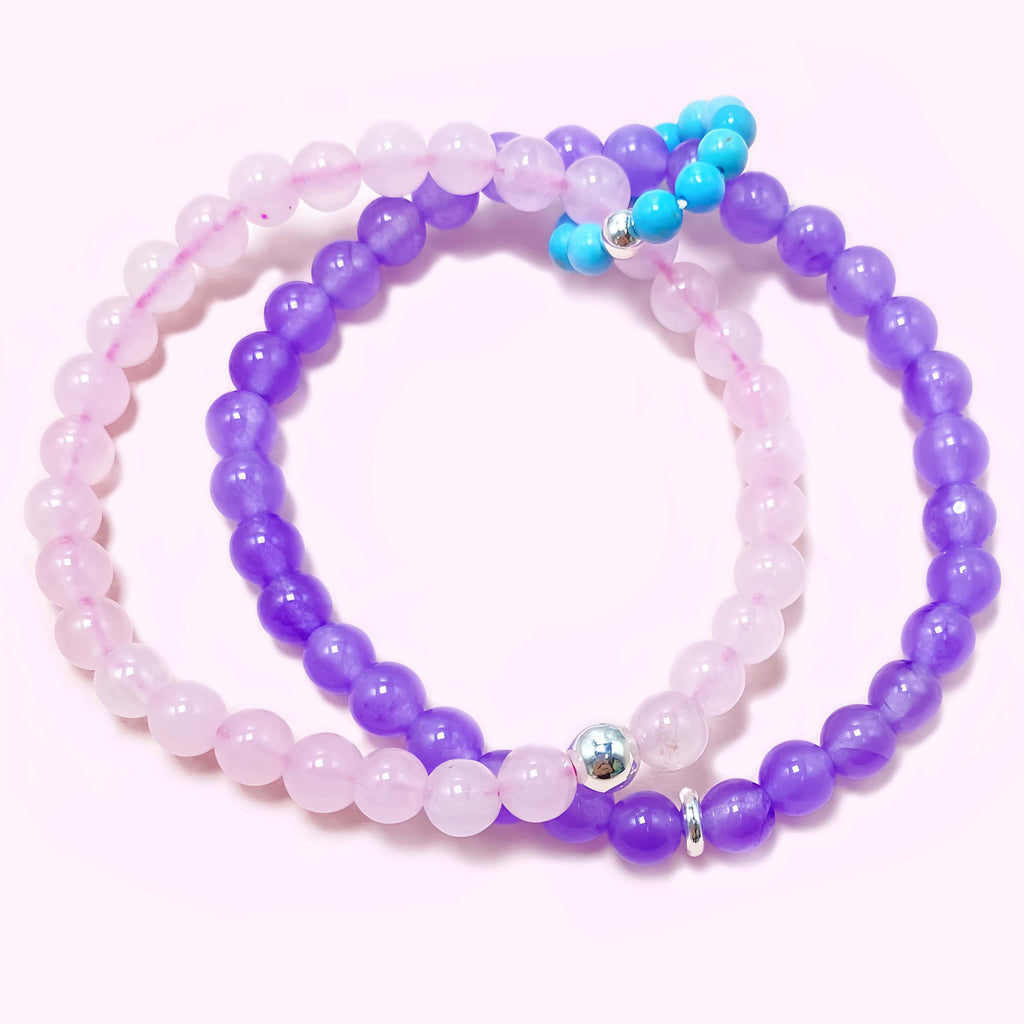 Double Amethyst Crystal Bracelet for Love and Relationship