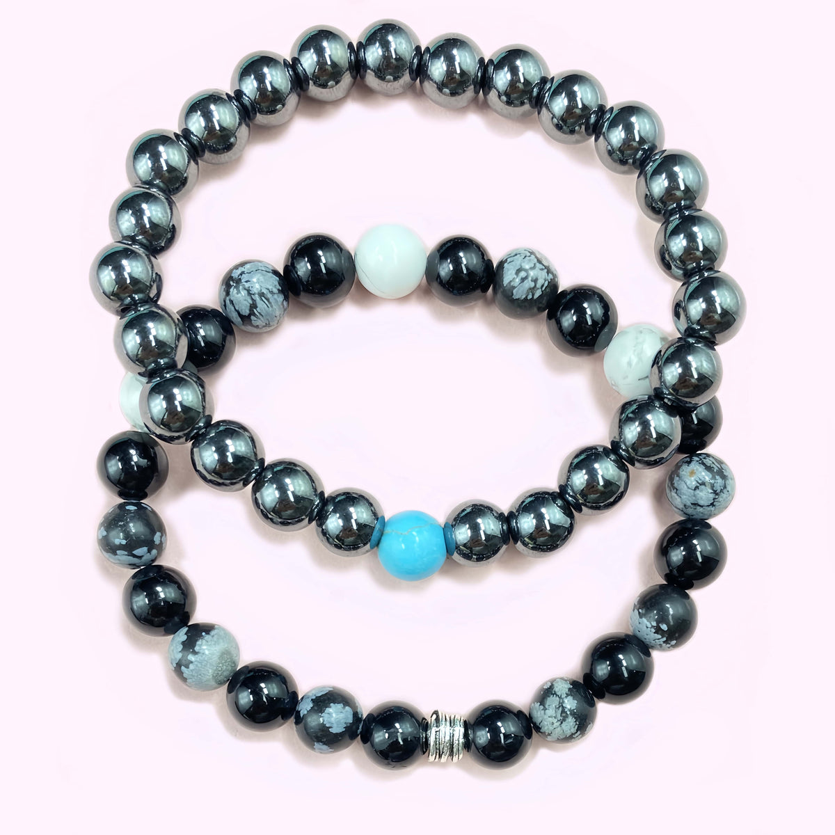Double Hematite for Weight Loss Crystal Bracelet