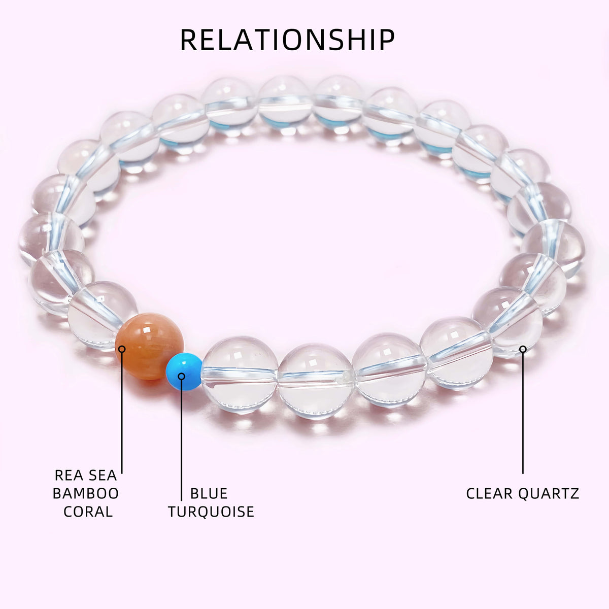 Clear Quartz Crystal Bracelet for Love and Relationship