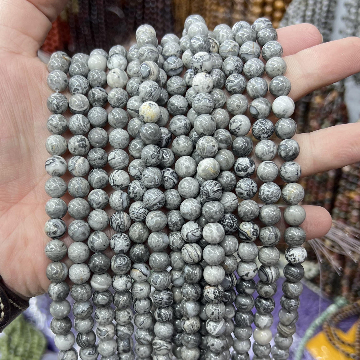 $2.5--8mm semi precious beads #1 Free Shipping