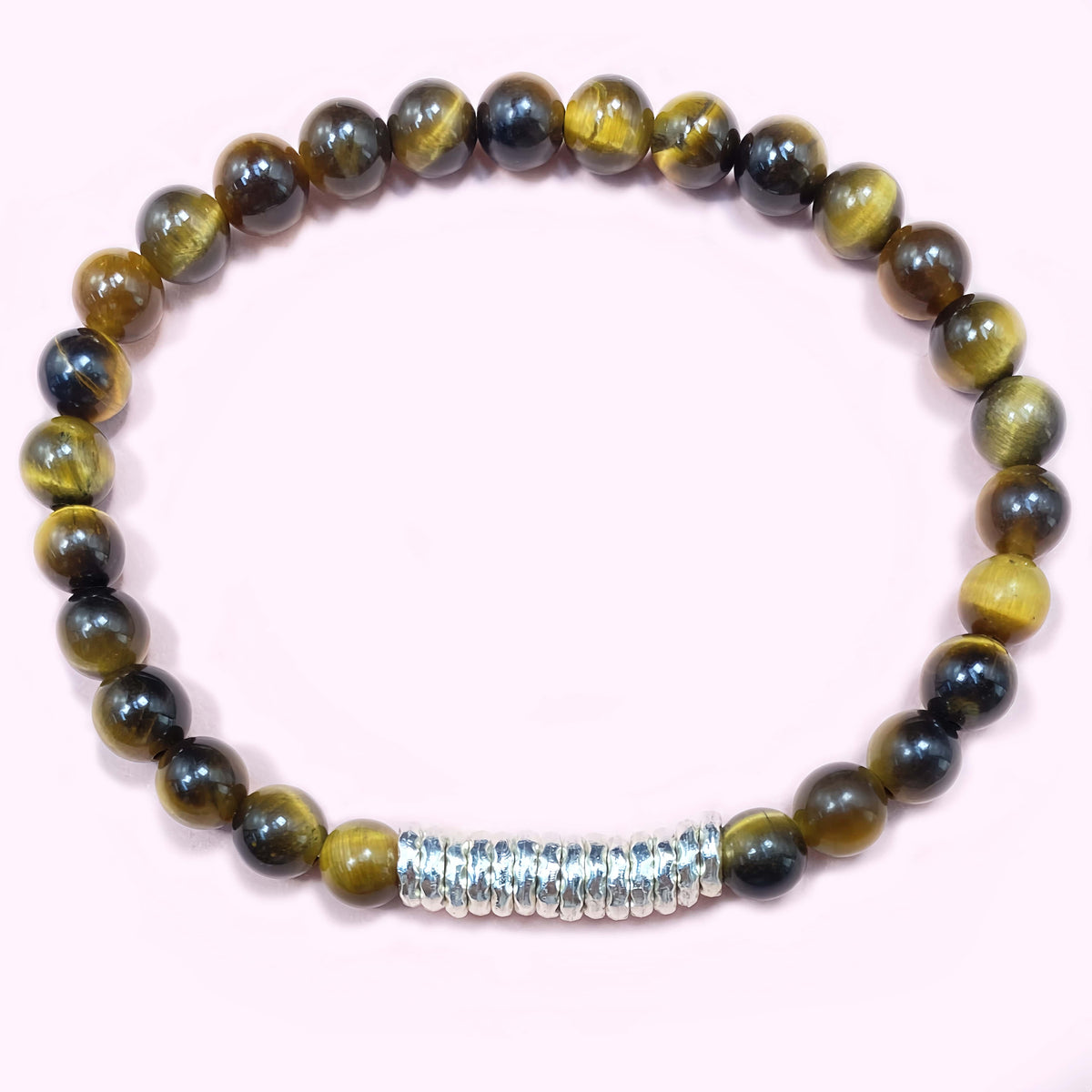 6mm Natural Tiger's Eye Crystal Bracelet – Handmade Wealth & Career Healing Gemstone Bracelet, Beaded Stretch Spiritual Jewelry Gift for Women