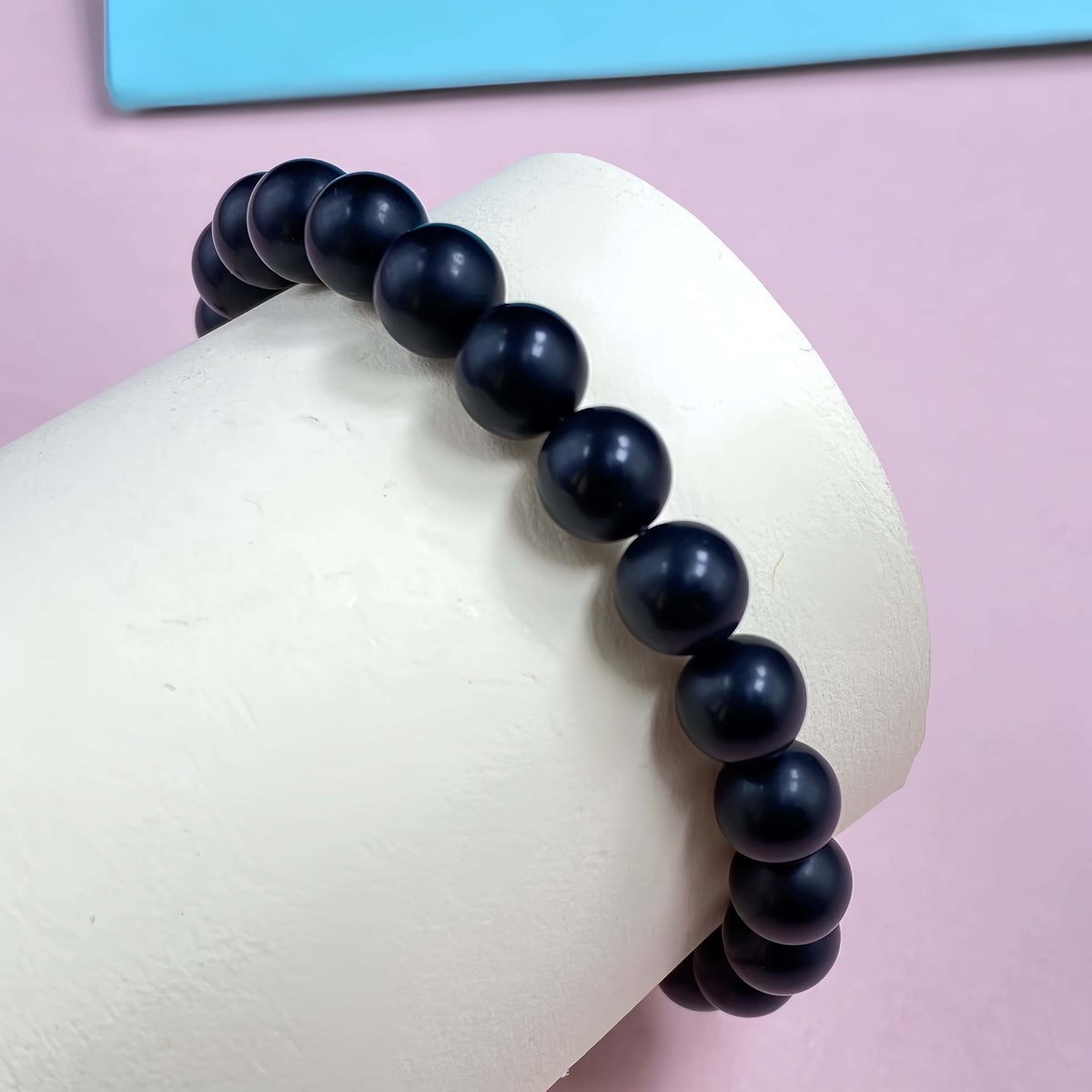 Matte Onyx Crystal Bracelet – 8mm Braided Rope Beaded Protection Bracelet for Women, 7.5 Inch Spiritual Amulet Jewelry Gift for Her
