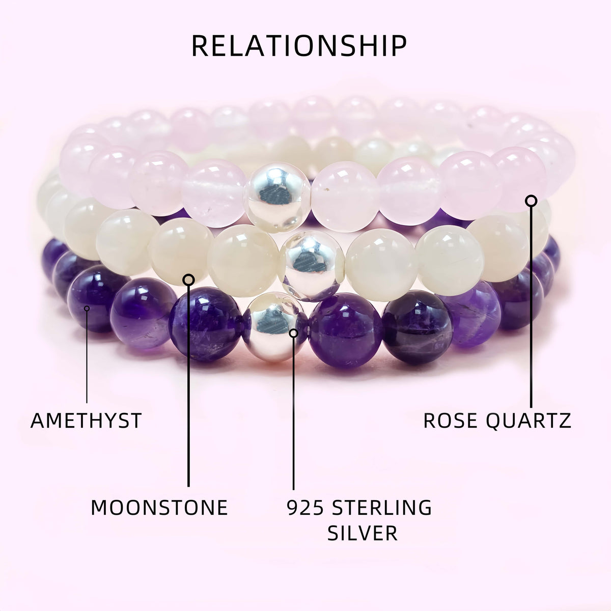 Triple Love Crystal Bracelet for Love and Relationship