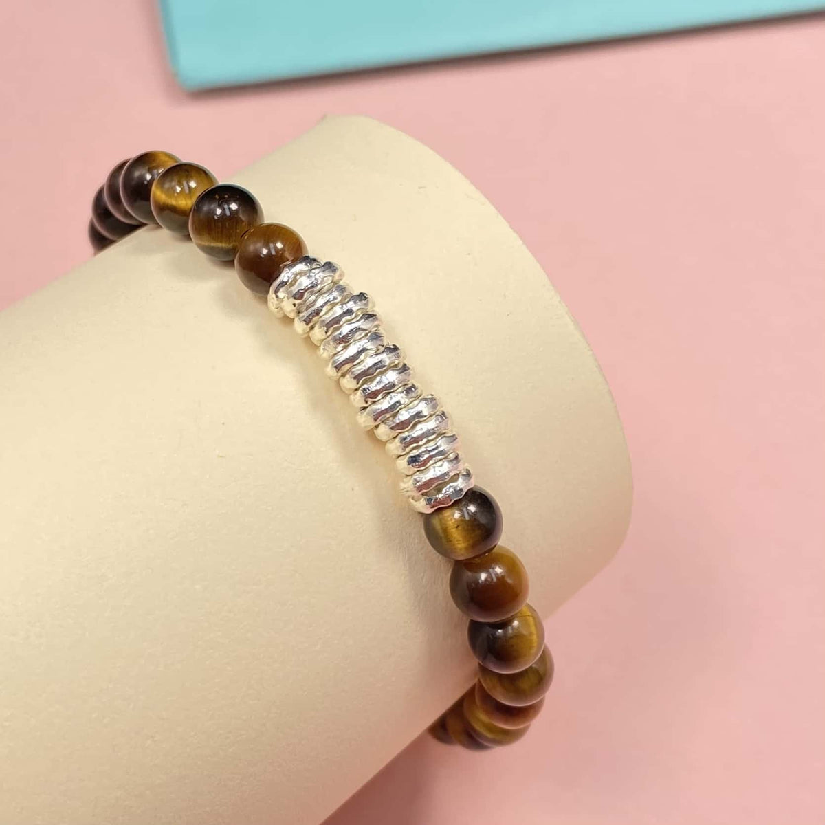 6mm Natural Tiger's Eye Crystal Bracelet – Handmade Wealth & Career Healing Gemstone Bracelet, Beaded Stretch Spiritual Jewelry Gift for Women