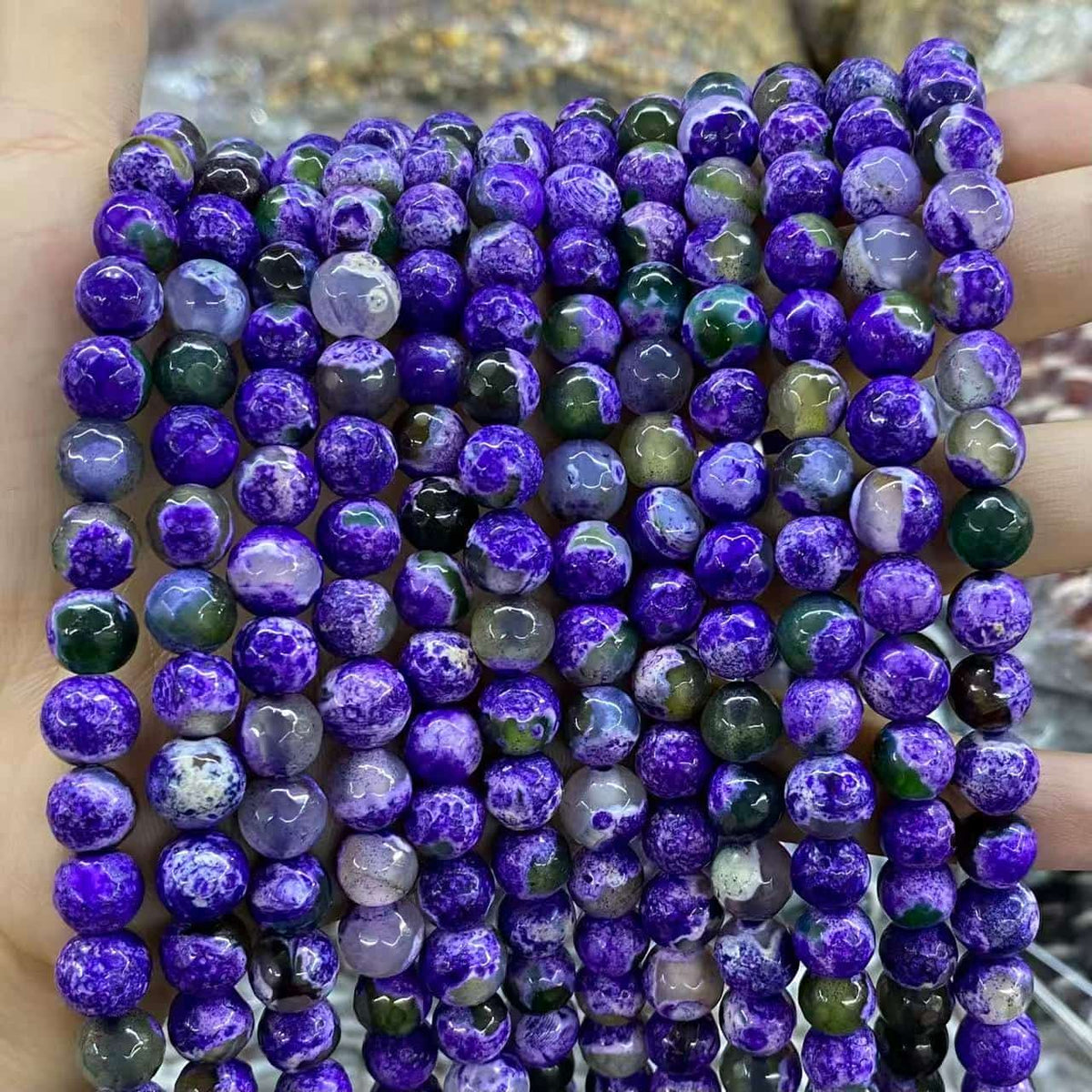 #2 Round Aagte Beads 6mm/8mm/10mm