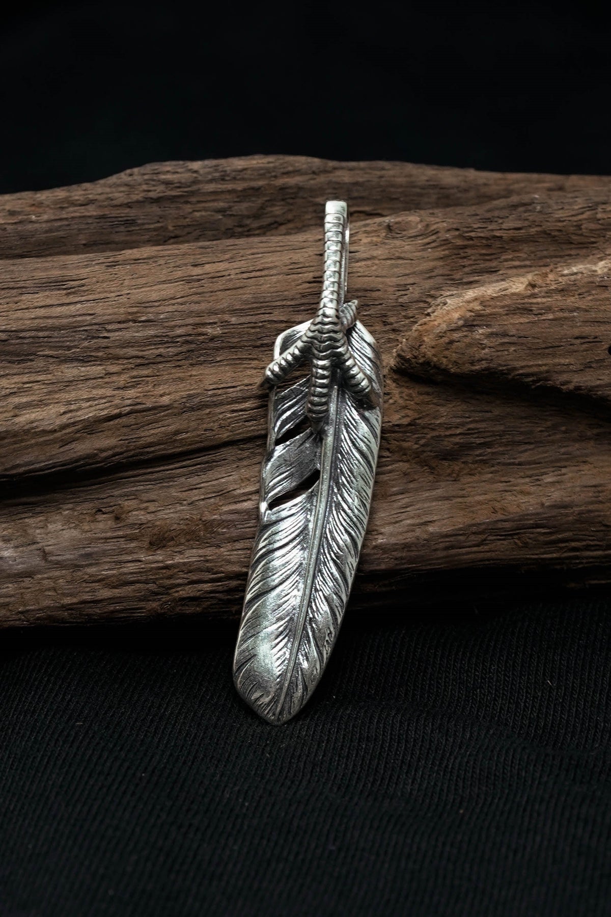 Right Eagle Claw Feather Retro 925 Silver Leaf Goro Takahashi Pendant