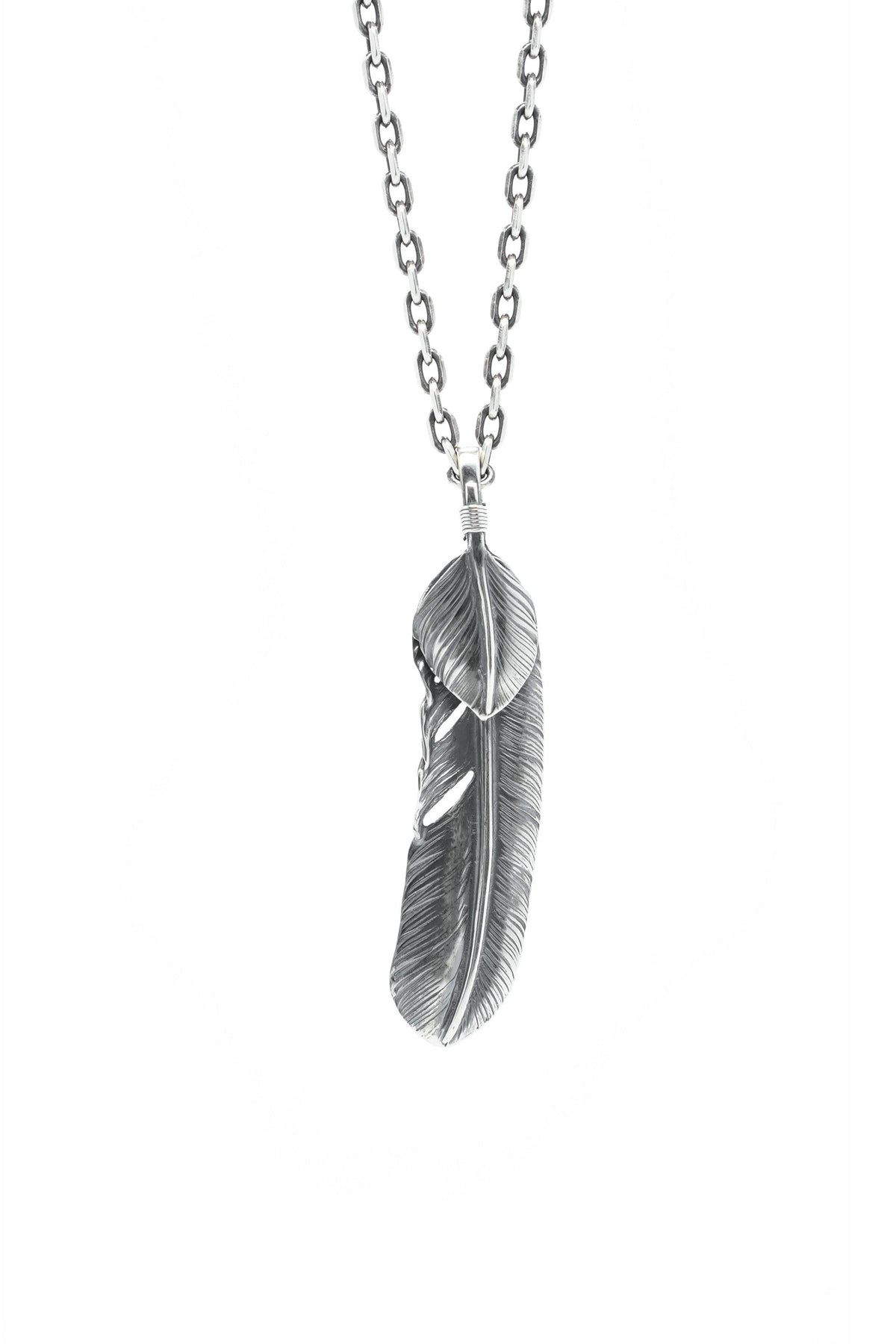 Right Feather Retro 925 Silver Leaf Goro Takahashi Pendant