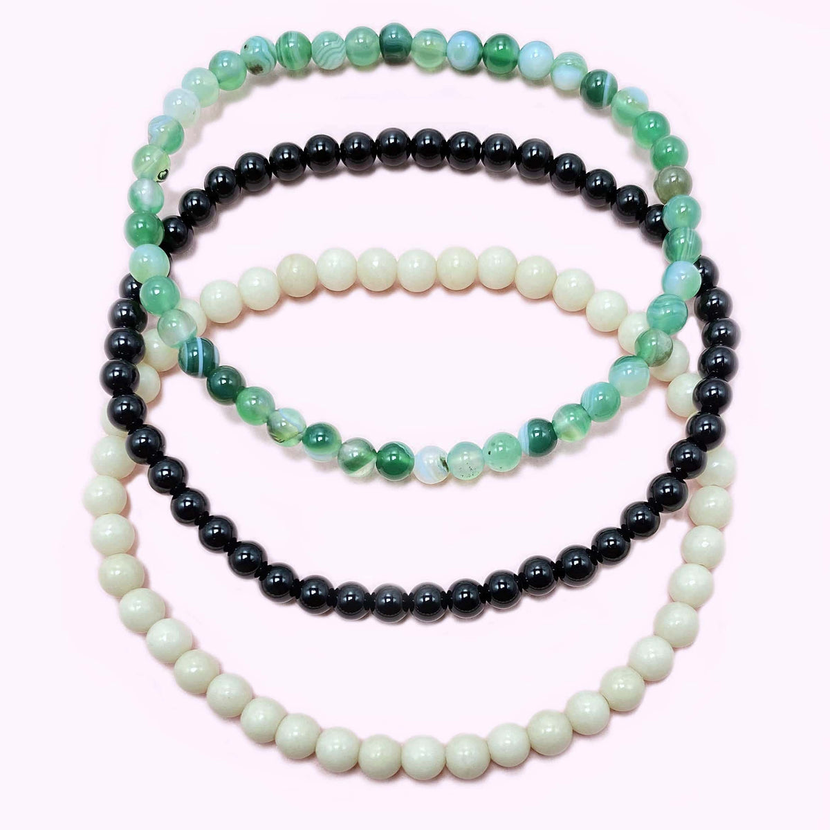 4mm Green Agate Crystal Bracelet – Handmade Wellness Healing Gemstone Bracelet, Beaded Stretch Spiritual Jewelry Gift for Women