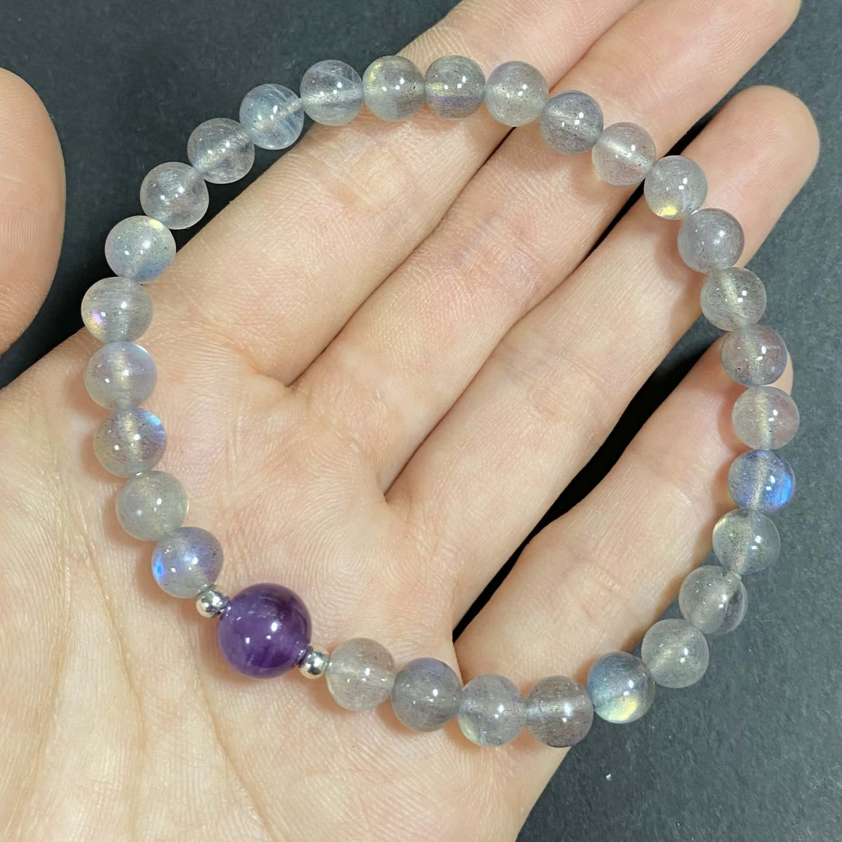 Natural Labradorite to Help Lower Stress & Anxiety Level Crystal Bracelet