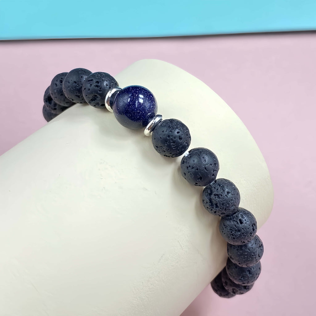 Lava with Sandstone for Weight Loss Crystal Bracelet