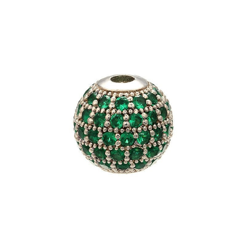 High Quality Brass Cubic Zirconia Round Spacer Beads 6mm/8mm/10mm